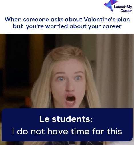 LaunchMyCareer Valentine’s Day meme about career worries