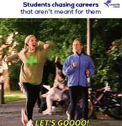 LaunchMyCareer meme about pursuing careers that are not the right fit